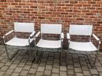 Witte vintage design stoelen (Made in Italy), Huis en Inrichting, Stoelen, Drie, Gebruikt, Metaal, Wit