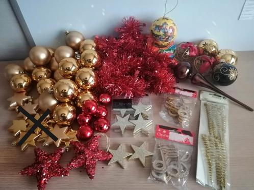 assortiment rood/gouden kerstversiering, Diversen, Kerst, Nieuw, Ophalen of Verzenden