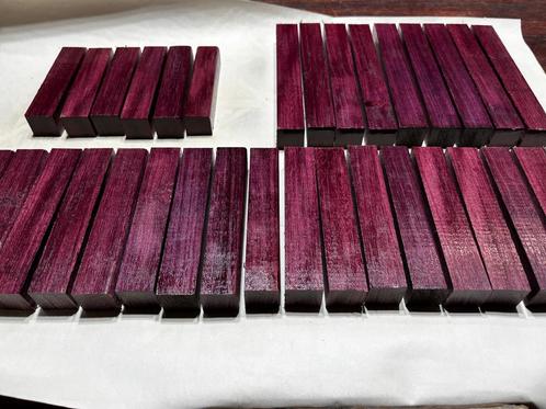 Purple Heart-vierkanten voor het draaien van pennen, Verzamelen, Pennenverzamelingen, Zo goed als nieuw, Vulpen