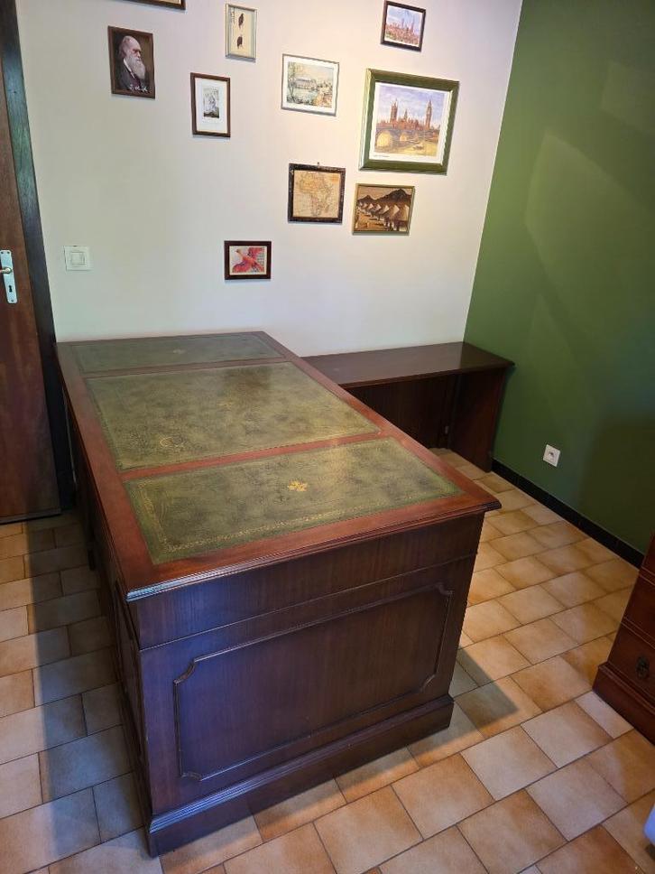 Engelse Bureau, Boekenkast, 3 Archiefkasten en 2 Stoelen, Huis en Inrichting, Kasten | Overige, Gebruikt, Ophalen