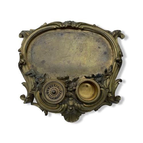 Encrier de style Louis XV rocaille signé MB Blaise Millet, Antiquités & Art, Antiquités | Bronze & Cuivre, Enlèvement ou Envoi