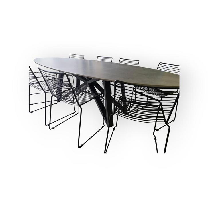 NIEUWE tuintafel volkeramiek 2600x1100cm, Tuin en Terras, Tuintafels, Nieuw, Ovaal, Aluminium, Ophalen