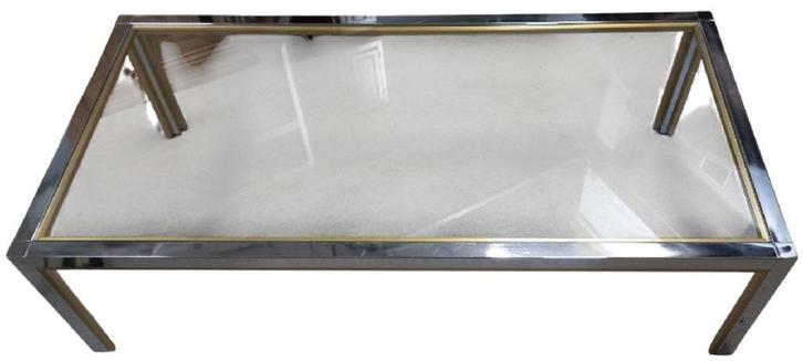 Renato Zevi grote salontafel., Huis en Inrichting, Tafels | Salontafels, Gebruikt, Glas, Ophalen