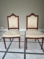 2 mahonie stoelen (antiek) + stof, Enlèvement ou Envoi