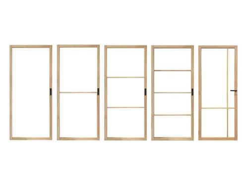 Eiken deur met glas | Binnendeur Varik | Op voorraad, Doe-het-zelf en Bouw, Deuren en Vliegenramen, Nieuw, Binnendeur, Glas, Hout