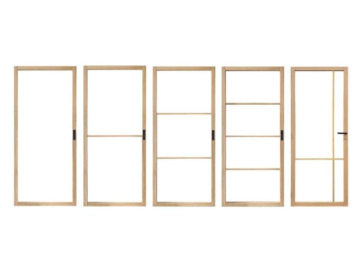 Eiken deur met glas | Binnendeur Varik | Op voorraad, Doe-het-zelf en Bouw, Deuren en Vliegenramen, Nieuw, Binnendeur, Glas, Hout