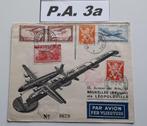 Timbre sur lettre Poste Aérienne Bruxelles-Léopolville 1946., Timbre de poste aérienne, Aviation, Avec enveloppe, Affranchi
