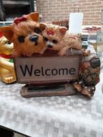 Yorkshire Terrier Welcome prachtige beeld met verlichting, Antiquités & Art, Curiosités & Brocante, Enlèvement ou Envoi