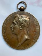 Bronzen medaille koning Albert 1 ( 1875-1934 ) - A. Mauquoy, Antiquités & Art, Curiosités & Brocante, Enlèvement ou Envoi