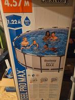 Bestway Steel Pro Max 4,57 + extra zandfilterpomp, Tuin en Terras, Ophalen, Zo goed als nieuw, Rond, Opzetzwembad