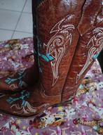 Circle G pour femmes de Corral Cognac & Turquoise-Beige Wing, Neuf, Brun, Bottes hautes, Coral