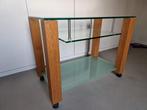 Modern TV meubel eik-glas, Comme neuf, 25 à 50 cm, Verre, 50 à 100 cm
