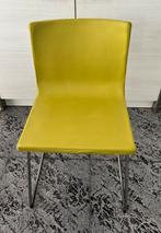 4 Lederen stoelen type Ikea Bernhard groen-geel, Huis en Inrichting, Ophalen, Gebruikt, Overige kleuren, Leer