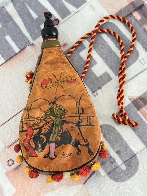 Spanje 1970 lederen Boto tas wijn water drinkzak Espana, Antiek en Kunst, Curiosa en Brocante, Ophalen of Verzenden