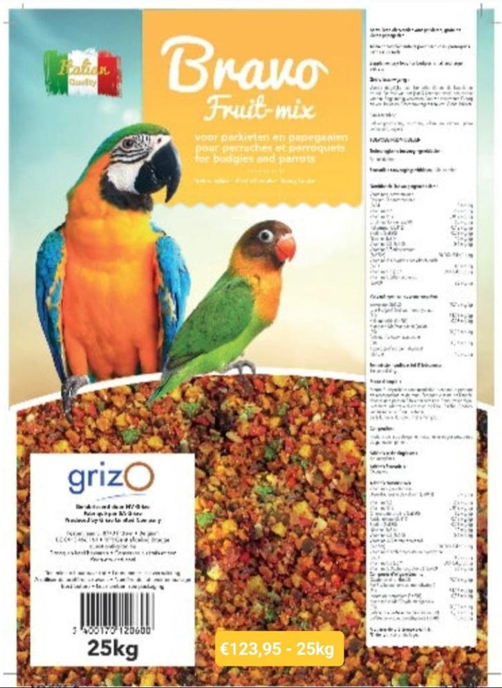 Bravo Fruit Mix Grof 5kg, Dieren en Toebehoren, Vogels | Toebehoren, Nieuw, Eten en Drinken, Ophalen