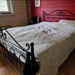 Zwart smeedijzeren bed van 160x200 cm, Ophalen, Zo goed als nieuw, Zwart, Metaal