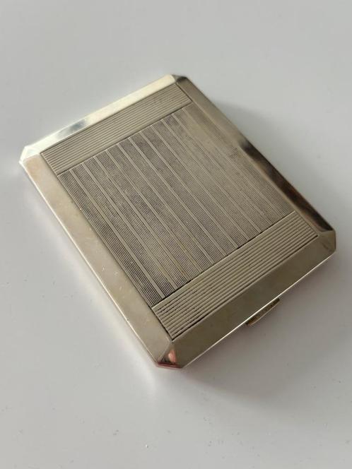 Art deco Antieke zilveren Sigarettendoos sigarettenkoker, Antiek en Kunst, Antiek | Zilver en Goud, Zilver, Ophalen of Verzenden
