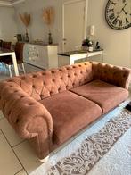 Bruine zetel sofa tweepersoons, Deux personnes, 200 à 250 cm, Utilisé, 100 à 125 cm