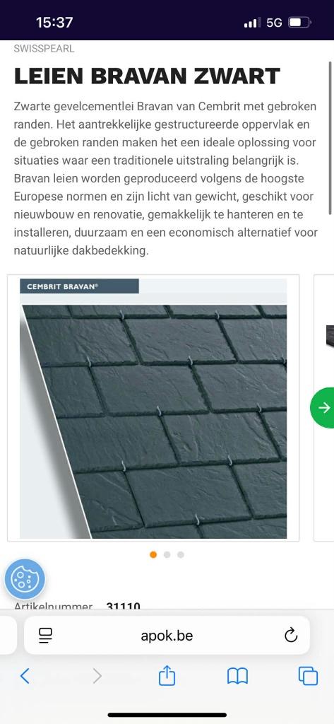 Dak leien, Ophalen, Nieuw, Zwart