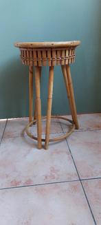 Vintage bamboe plantenstaander tafeltje kruk tiki bar, Ophalen of Verzenden