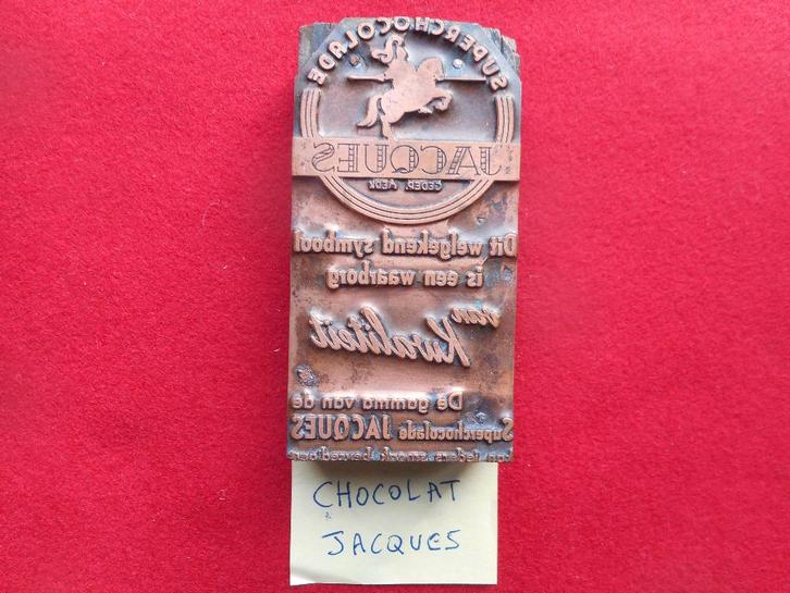 Chocolat JACQUES ancienne matrice ORIGINALE en cuivre, Collections, Marques & Objets publicitaires, Envoi