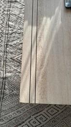 Vintage teavertin salontafel met koper inleg, Enlèvement, Utilisé, Jaren 70