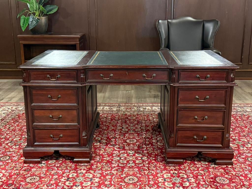 Klassiek Engels bureau #659, Huis en Inrichting, Bureaus, Hout, 93 cm, Bruin, Ophalen of Verzenden