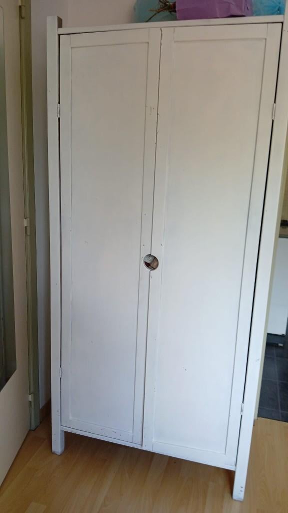 Armoire blanche 2 portes, Maison & Meubles, Armoires | Penderies & Garde-robes, Comme neuf, Enlèvement