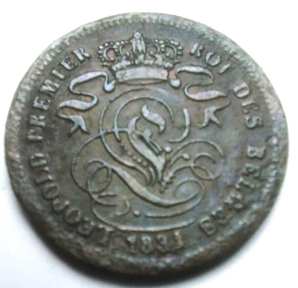 belgie 2 centimes 1834 - Leopold 2, Ophalen of Verzenden, Overig, Losse munt