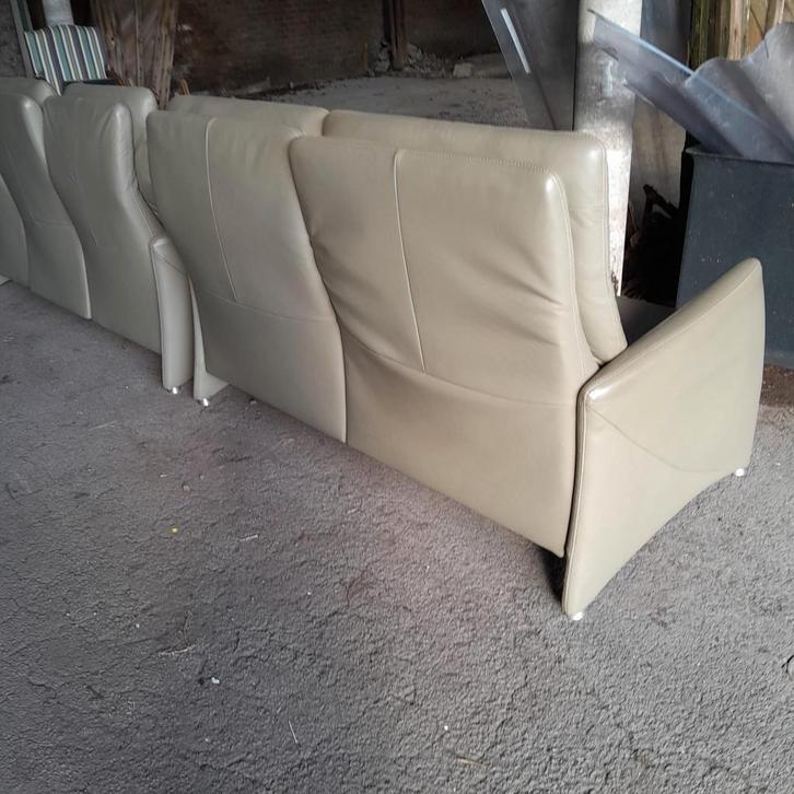 Moderne lederen salon, Maison & Meubles, Canapés | Coins salons complets, Utilisé, Cuir, Enlèvement