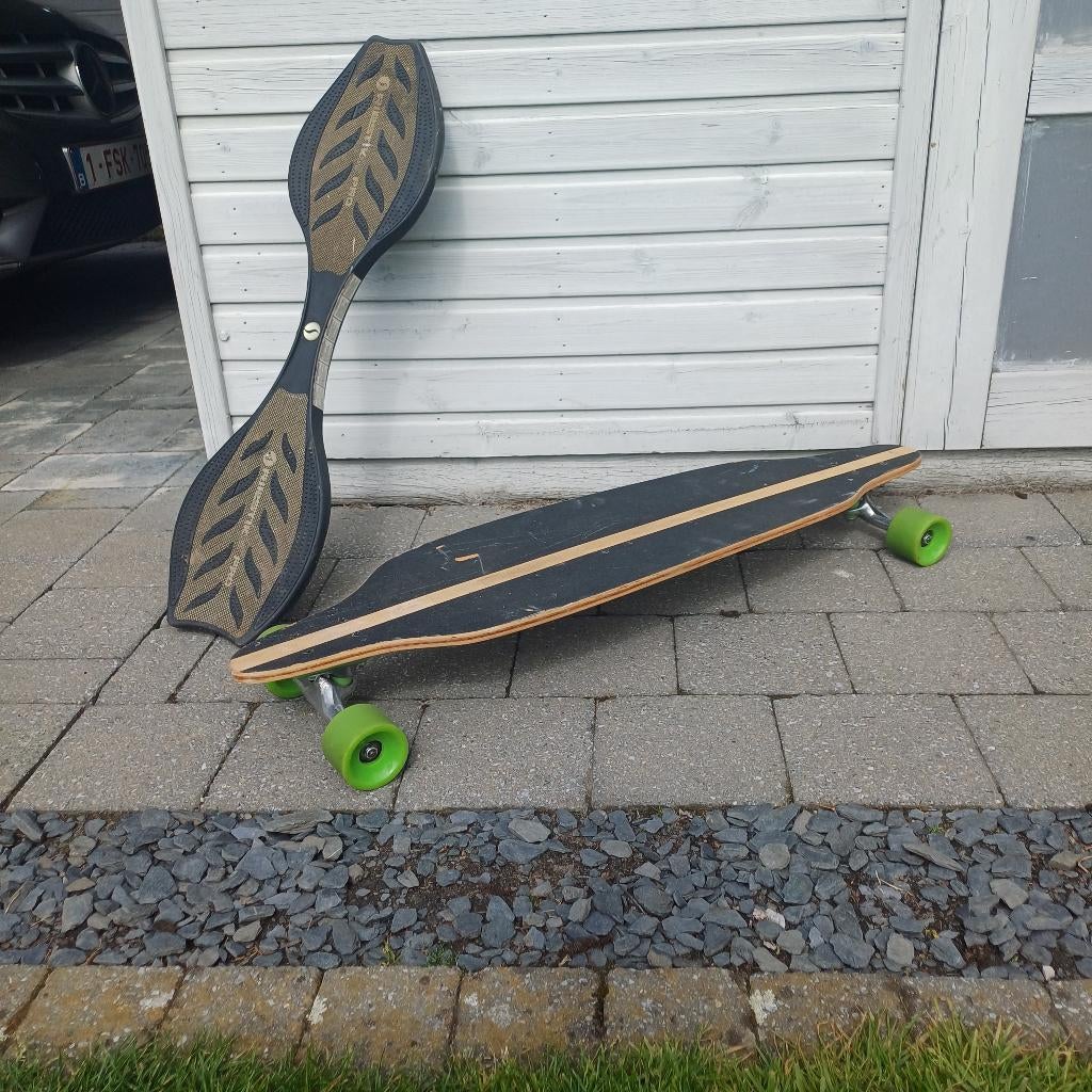 Longboard en waveboard, Sports & Fitness, Skateboard, Enlèvement, Comme neuf, Waveboard, Longboard