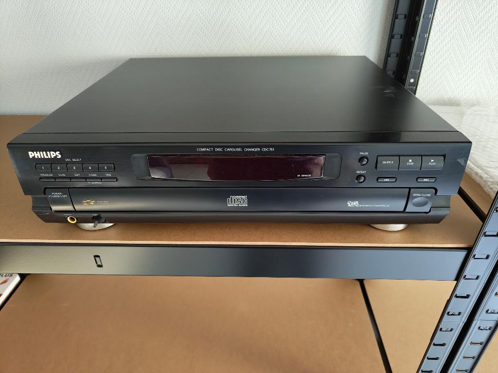 Philips CDC751 5-disc CD wisselaar - vintage hifi, TV, Hi-fi & Vidéo, Lecteurs CD, Utilisé, Philips, Changeur, Enlèvement