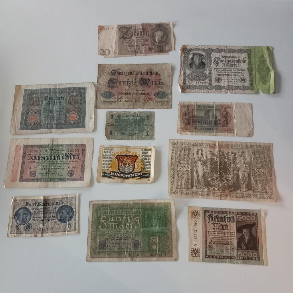 Oude bankbiljetten Duitsland  1910/1942, Postzegels en Munten, Ophalen of Verzenden, Bankbiljetten