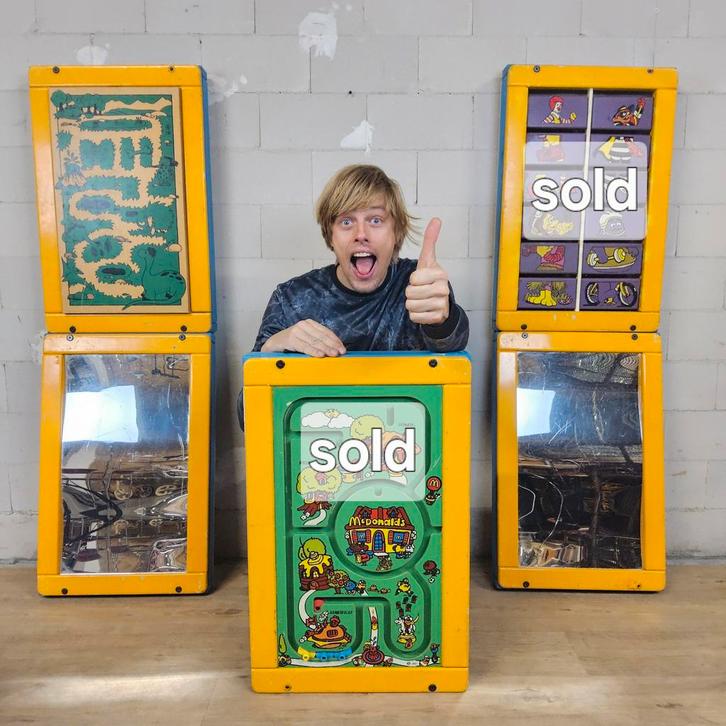 Panneau de jeu mural vintage en bois Mc Donald's Game Laughi, Collections, Marques & Objets publicitaires, Utilisé, Ustensile