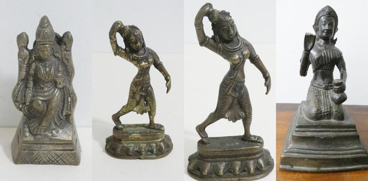 Aziatische bronzen beeldjes 4x [1538], Antiek en Kunst, Antiek | Brons en Koper, Brons, Ophalen