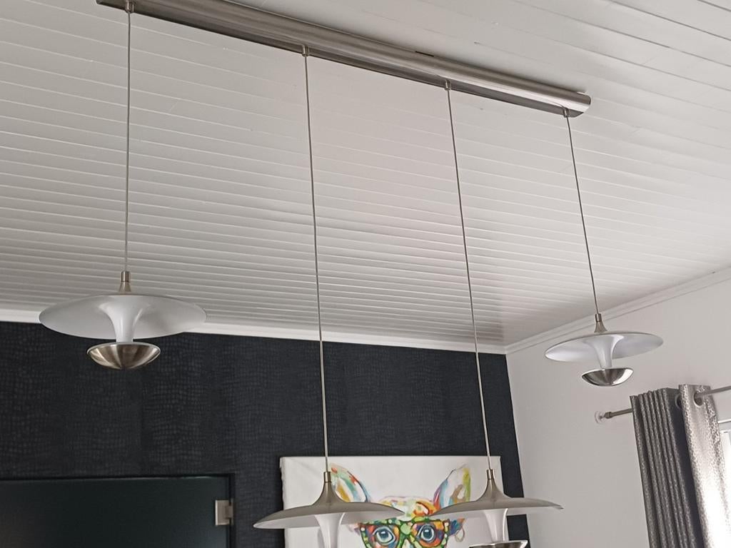 Lustre moderne, lumière blanche brillante, Maison & Meubles, Lampes | Suspensions, Enlèvement