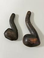 Étui à pipe antique 2X étui à tuyaux en cuir ADP antique, Enlèvement ou Envoi, Comme neuf, Narguilé
