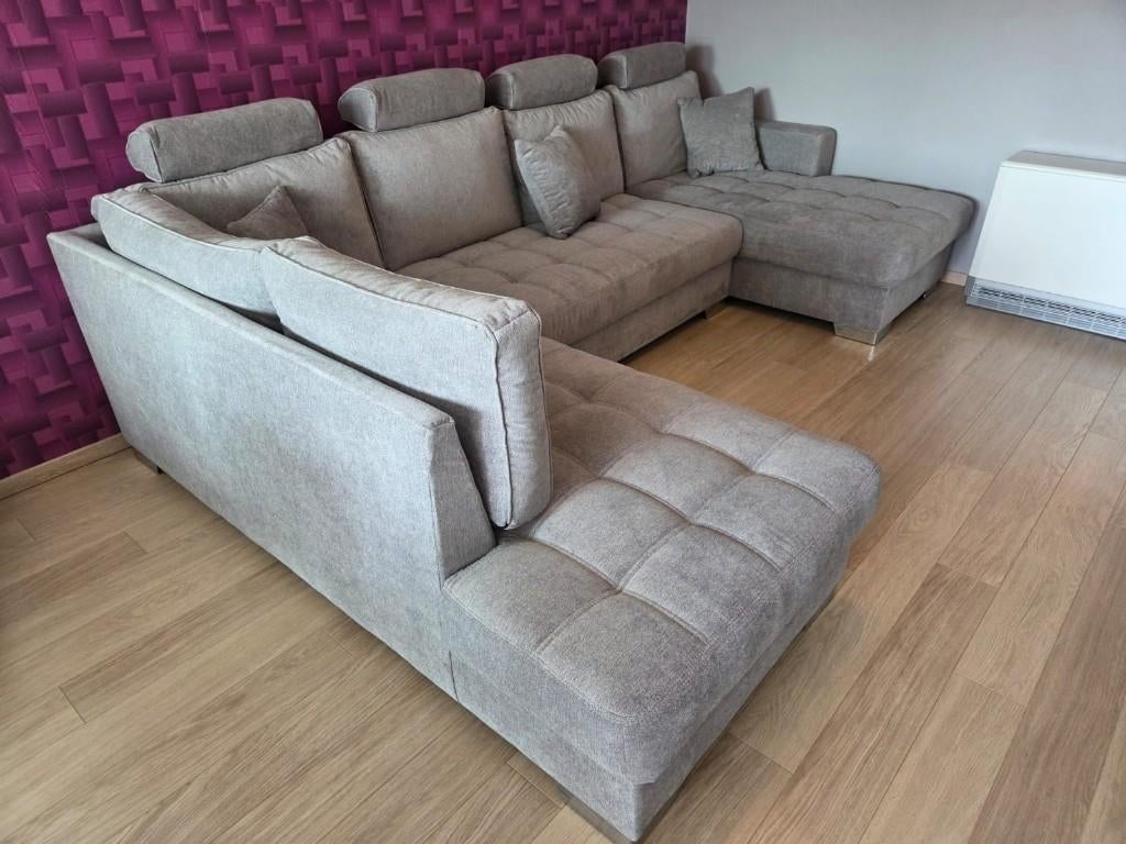 Groot hoeksalon, Huis en Inrichting, Ophalen, Zo goed als nieuw, Stof, Modern