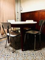 Table à manger extensible vintage -ronde à ovale + 4 chaises, Maison & Meubles, Tables | Tables à manger, Métal, 100 à 150 cm