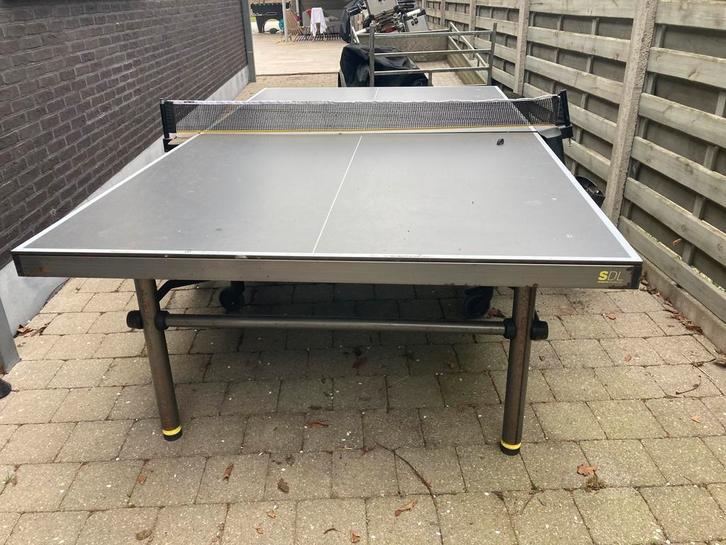 Pingpongtafel, Sport en Fitness, Tafeltennis, Gebruikt, Tafel Outdoor, Inklapbaar, Verrijdbaar, Ophalen