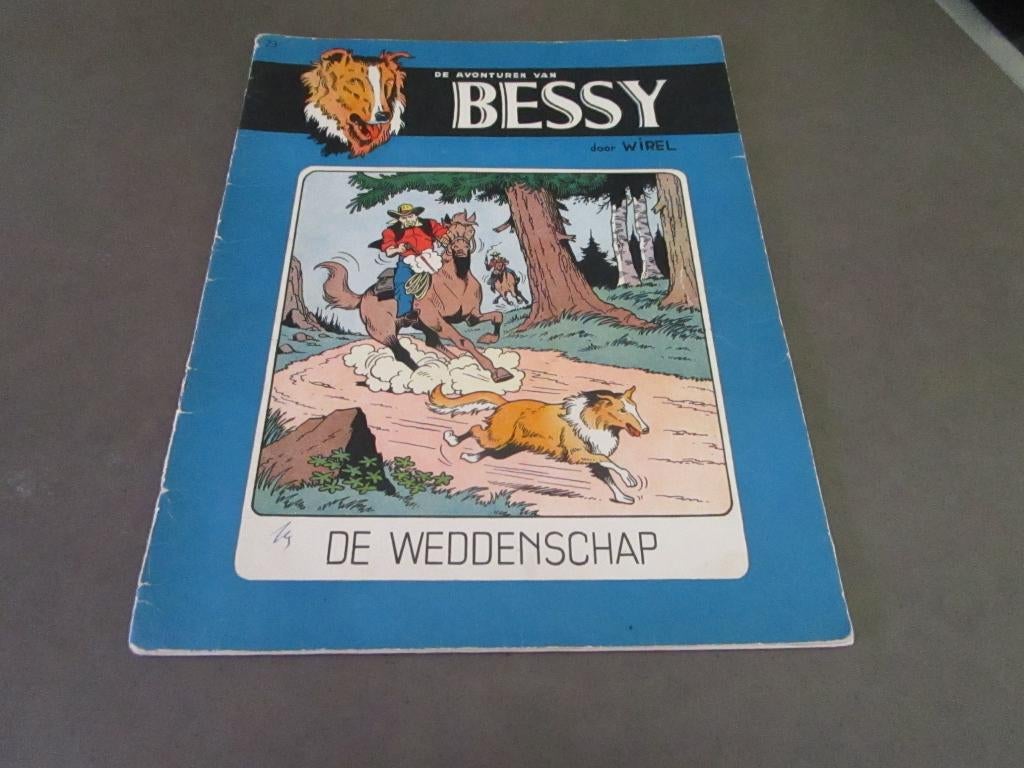 Bessy - De weddenschap - 1e druk - 1958, Boeken, Gelezen, Wirel (Vandersteen/Verschuere), Eén stripboek, Ophalen of Verzenden