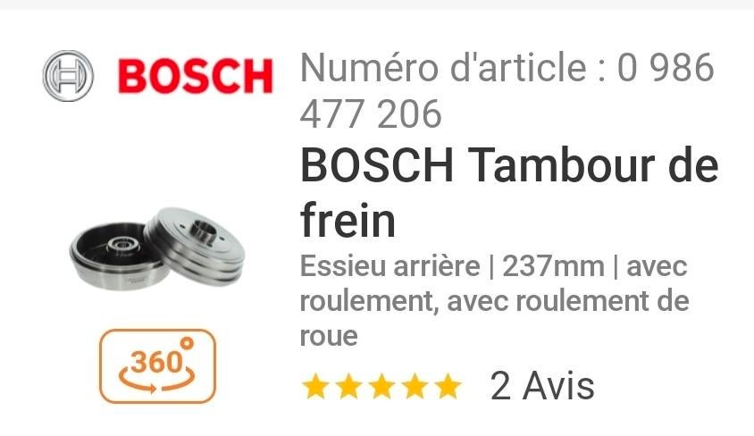 BOSCH Tambour de frein, Autos : Pièces & Accessoires, Enlèvement, Neuf