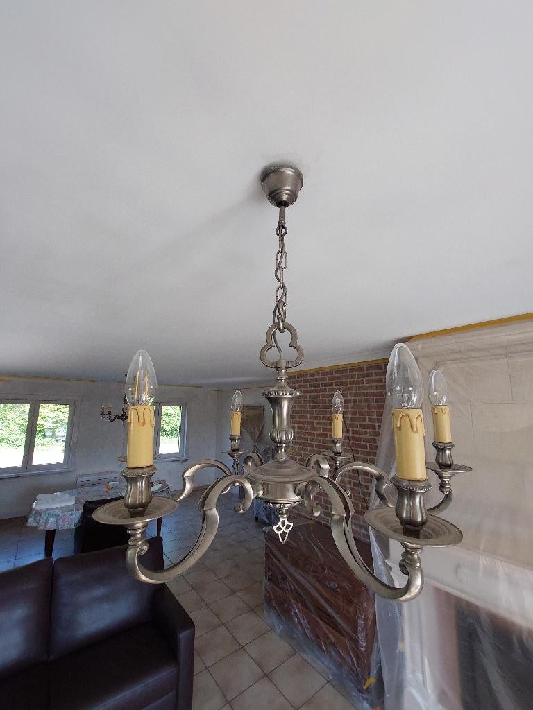 lustre à 6 bras, Enlèvement, Comme neuf, Métal, Klassiek