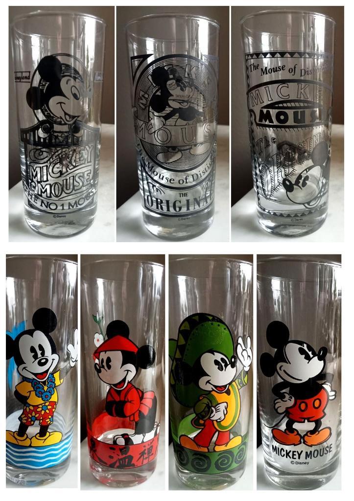 Disney Mickey Mouse Retro Vintage Verzamelglazen., Verzamelen, Disney, Zo goed als nieuw, Mickey Mouse, Ophalen of Verzenden