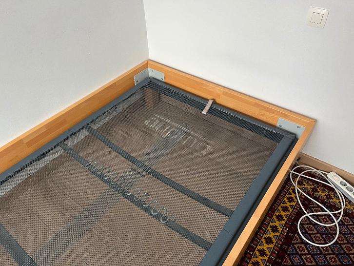 Lit Auping 1m20 (lit double), Maison & Meubles, Chambre à coucher | Lits, Comme neuf, Queen size, 120 cm, 200 cm, Bois, Beige