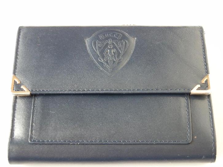 Gucci portemonnee . Vintage ., Handtassen en Accessoires, Portemonnees, Zo goed als nieuw, Overige merken, Blauw, Leder, Ophalen of Verzenden