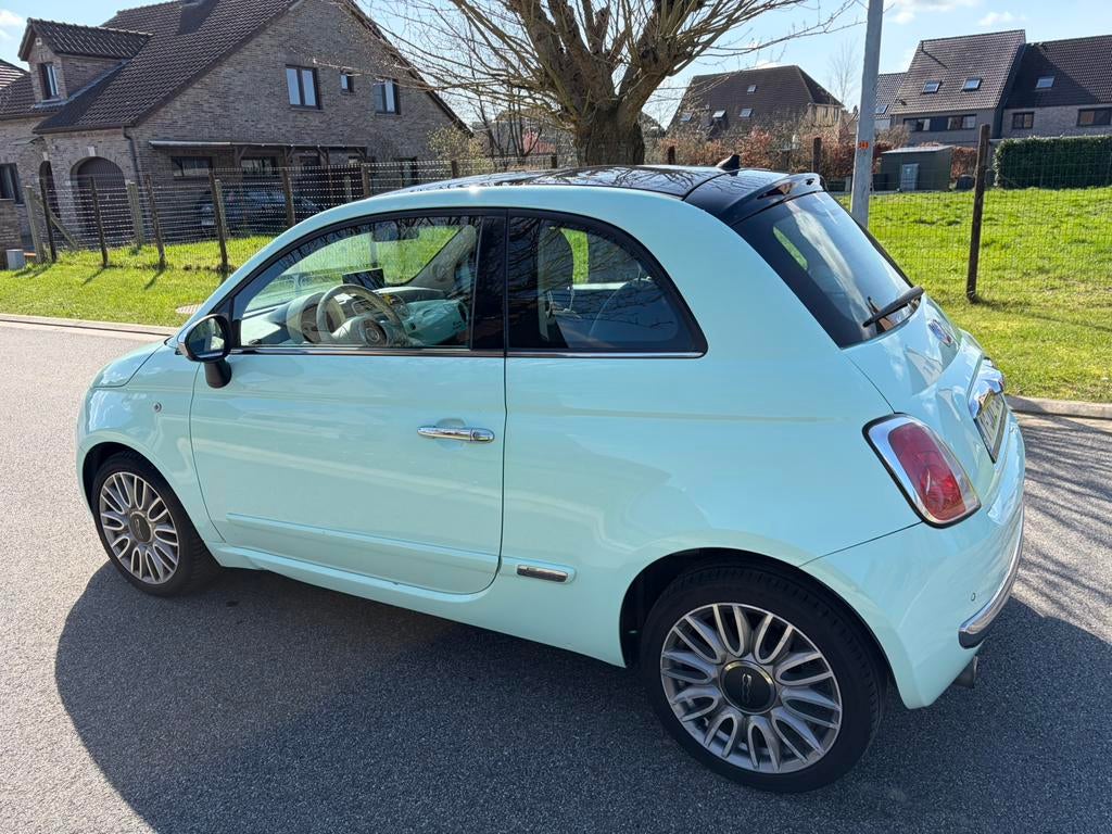 Fiat 500 1.2 Cult benzine - panoramadak - leder - 82.500 km, Autos, Fiat, Cuir, Particulier, Essence, Verrouillage central