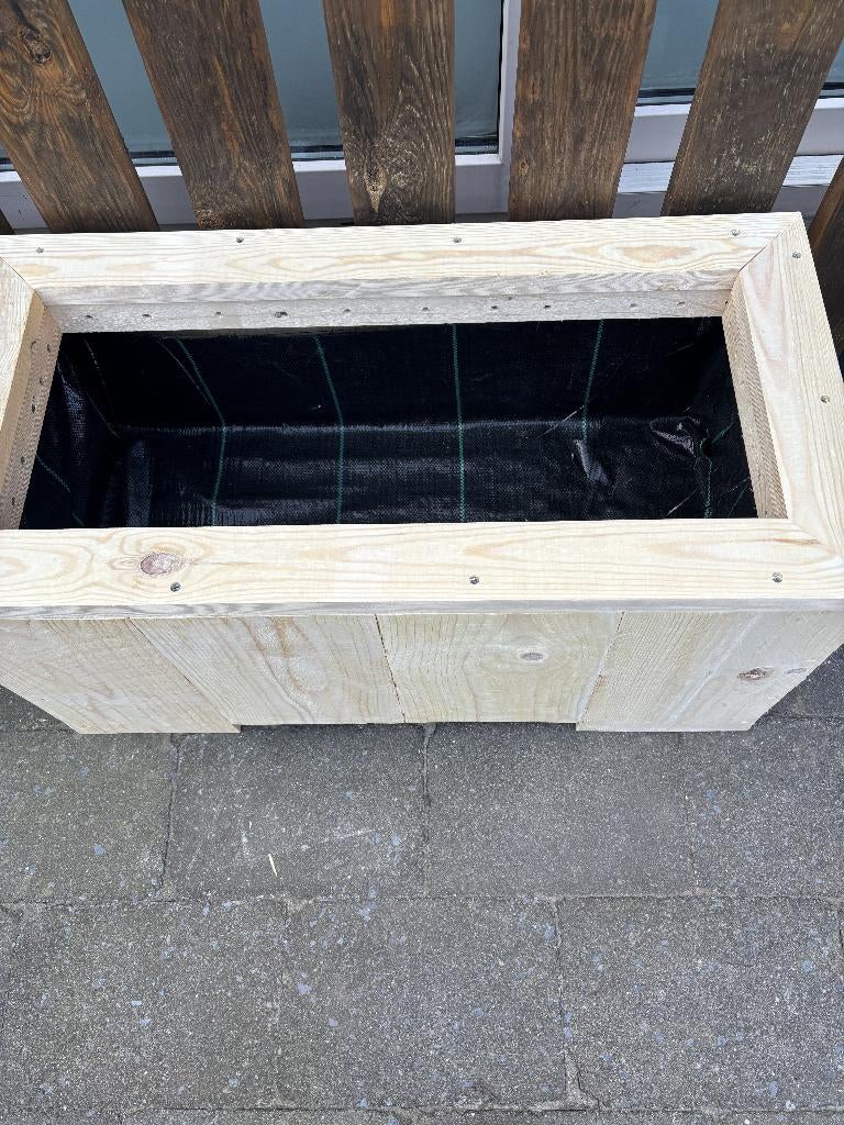 Robuuste steigerhouten plantenbak 80x40x40 cm, Tuin en Terras, Bloembakken en Plantenbakken, Nieuw, Ophalen of Verzenden, Rijkevorsel