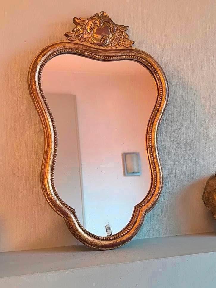 Vintage vergulde barokspiegel, Antiquités & Art, Antiquités | Miroirs, Enlèvement ou Envoi