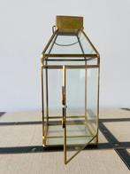 Windlicht glas en goud, Ophalen of Verzenden, Glas, Zo goed als nieuw